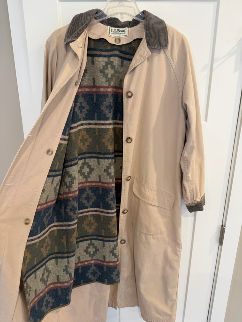 LL Bean Long Barn Coat Vintage Classic Removable Wool Lining Women’s Medium